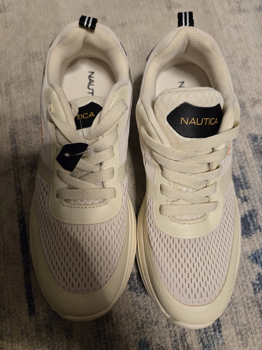 Nautica Women’s Cream Mesh Athletic Sneakers